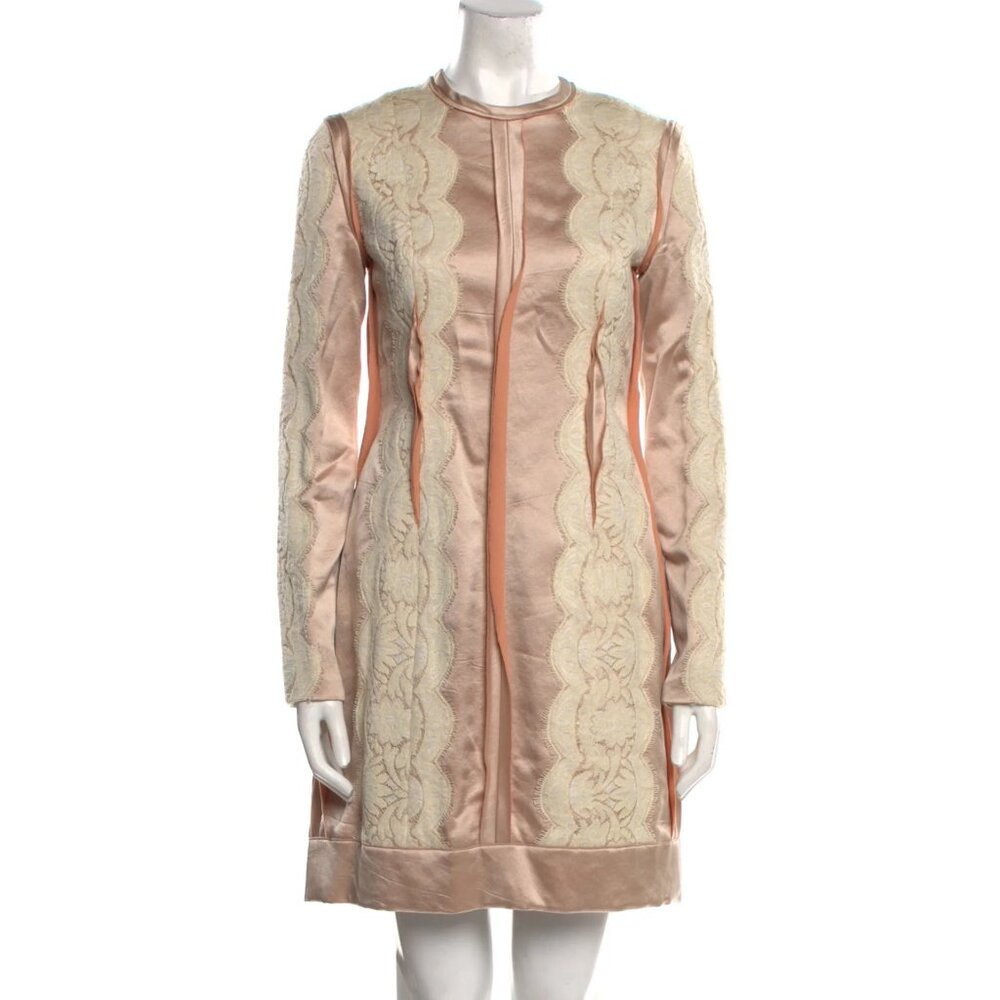 Lanvin Silk & Lace Panel Mini Dress
